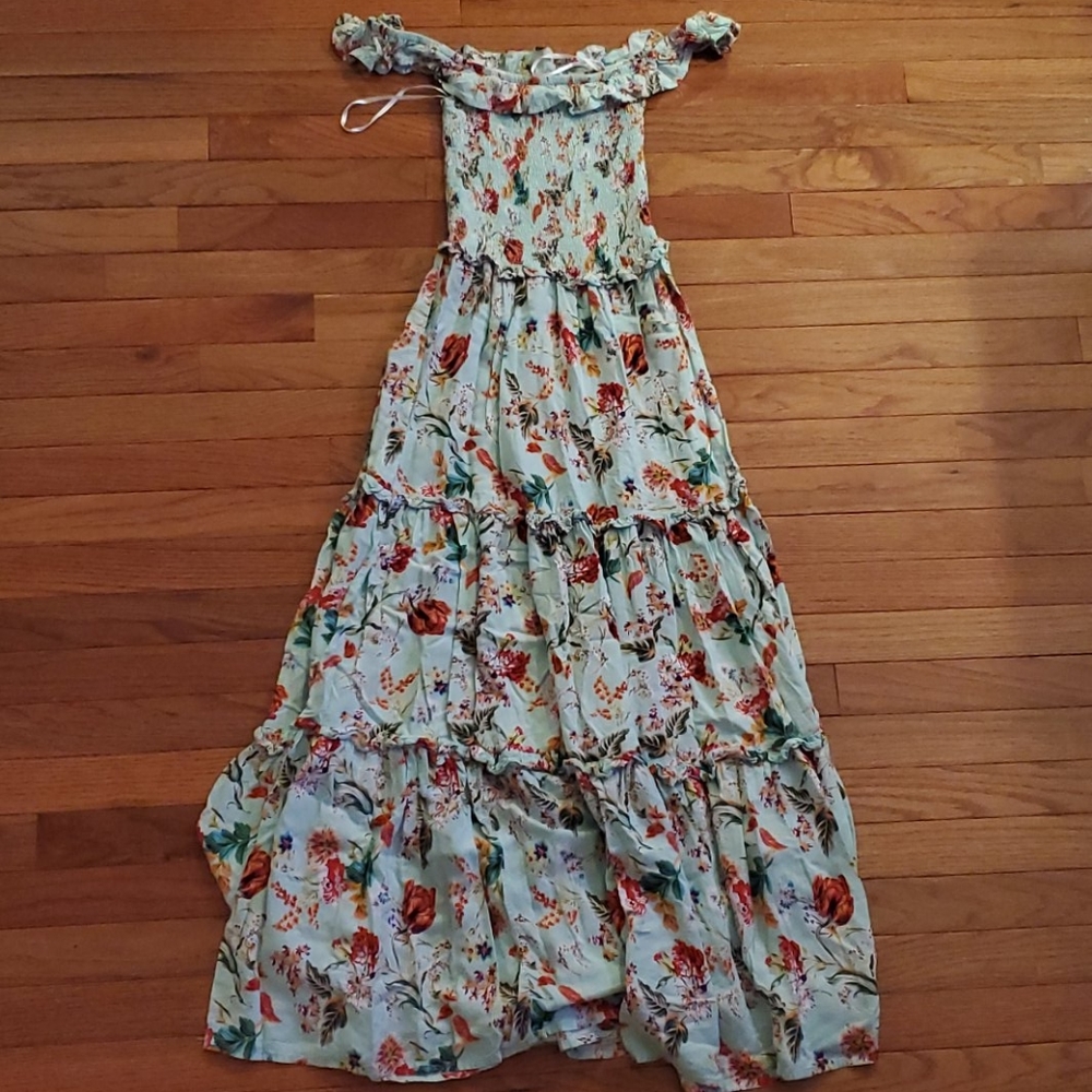 Anthropologie Off The Shoulder Maxi Dress